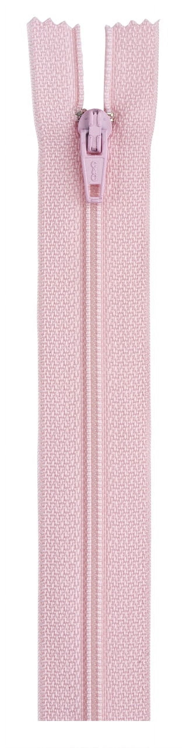 (3 pack) Coats & Clark 18" Polyester All-Purpose Light Pink Zipper, 1 Each
