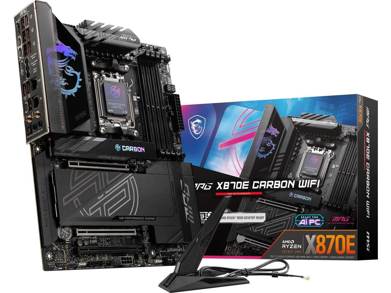 中古品AMD Ryzen 9800X3D+MSI X870E carbon MSI MPG X870E CARBON WIFI X870E Chipset ATX Motherboard MB6589