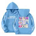 thumbnail image 1 of Moonsky Sudadera con capucha y cordón HUNTRX, estampado de grupo de chicas coreanas, jersey corto, suave y cómodo, top de manga larga para primavera y otoño. Azul 160, 1 of 4