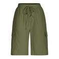 thumbnail image 3 of Dagugfen Cargo Shorts for Men Elastic Waist Drawstring Loose Outdoor Running Sports Shorts with Pockets, 3 of 5