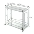 thumbnail image 4 of Convenience Concepts Town Square Chrome Faux Marble Mirrored Bar Cart with Shelf, White Marble/Mirror/Chrome, 4 of 8