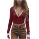 thumbnail image 3 of Blusas para mujer,Blusa informal de poliéster con cuello en V y manga corta para mujer, ideal para usar en cualquier temporada, sopatenor, 3 of 9