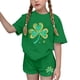 thumbnail image 1 of Vestido de manga corta Estilo Niños Día de San Patricio impreso cuello redondo blusa y pantalones Set de dos piezas Blusa de manga corta, 1 of 6