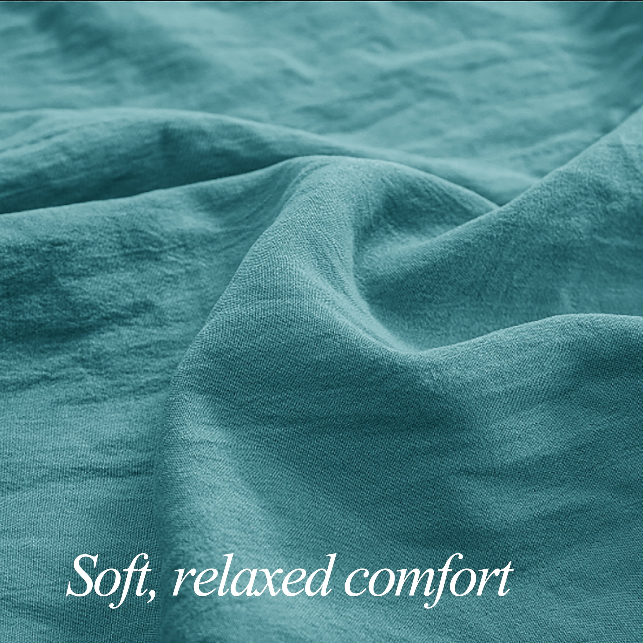 Mainstays Washed Ultra Soft Microfiber Bed Sheet Set, Full, Cool Water, 4 Piece