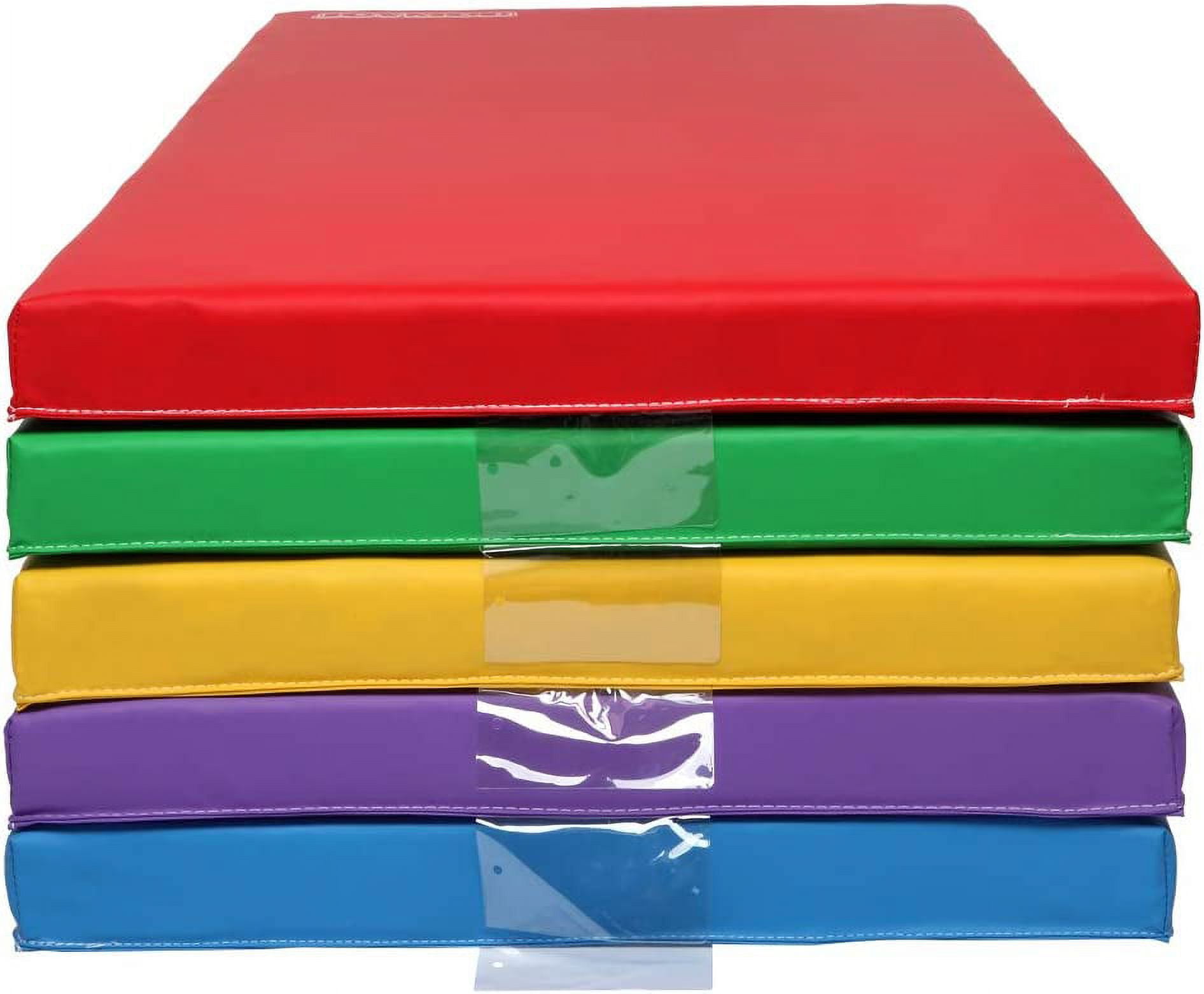 JOYMOR 2-Inch Thick Rest Mat, 5-Pack, Nap Mat with Name Tag Holder, Portable Toddler Mat, Floor Mat, Sleeping Mats for Kids/Toddlers Daycare/Home