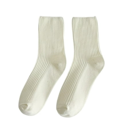 

Franhais Women s Middle Tube Socks Solid Color Ribbed Texture Socks Indoor Outdoor Warm Short Socks