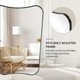 thumbnail image 4 of ANDY STAR Matte Black Bathroom Mirror, 24x32 Inch Mirror for Bathroom, Modern Black Framed Mirror with Sophisticated Curved Design, Glass Panel Wall Mounted Mirror Decorative for Home, 4 of 8