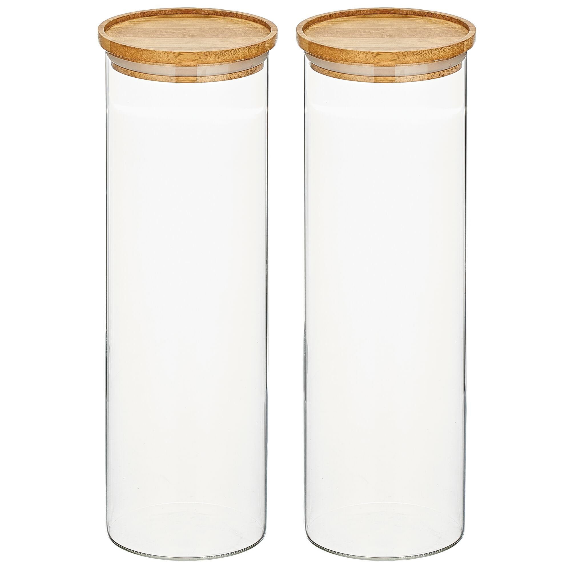 AuroTrends Glass Food Storage Containers with Bamboo Lids 2200ml 3Pack, Tall  Clear Glass Jars with Bamboo Lids, Pasta Containers Storage Container  Storage with Bamboo Lids (74fl.oz, Set of 3) - Yahoo Shopping
