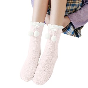 Jamsmile Women Crew Socks Winter Warm Fuzzy Socks Slipper Socks Fuzzy Sleeping Socks Fuzzy Slipper Socks