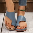 thumbnail image 5 of LOVZFMLL Women's Wedge Sandals Ring Toe Slip On Open Toe Comfort Walking Clogs Sandals with Arch Support Casual Beach Vacation Blue 9.5, 5 of 6