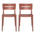 thumbnail image 2 of WestinTrends Playa Outdoor Modern Stackable Plastic Patio Dining Chairs (Set of 2), Red, 2 of 13