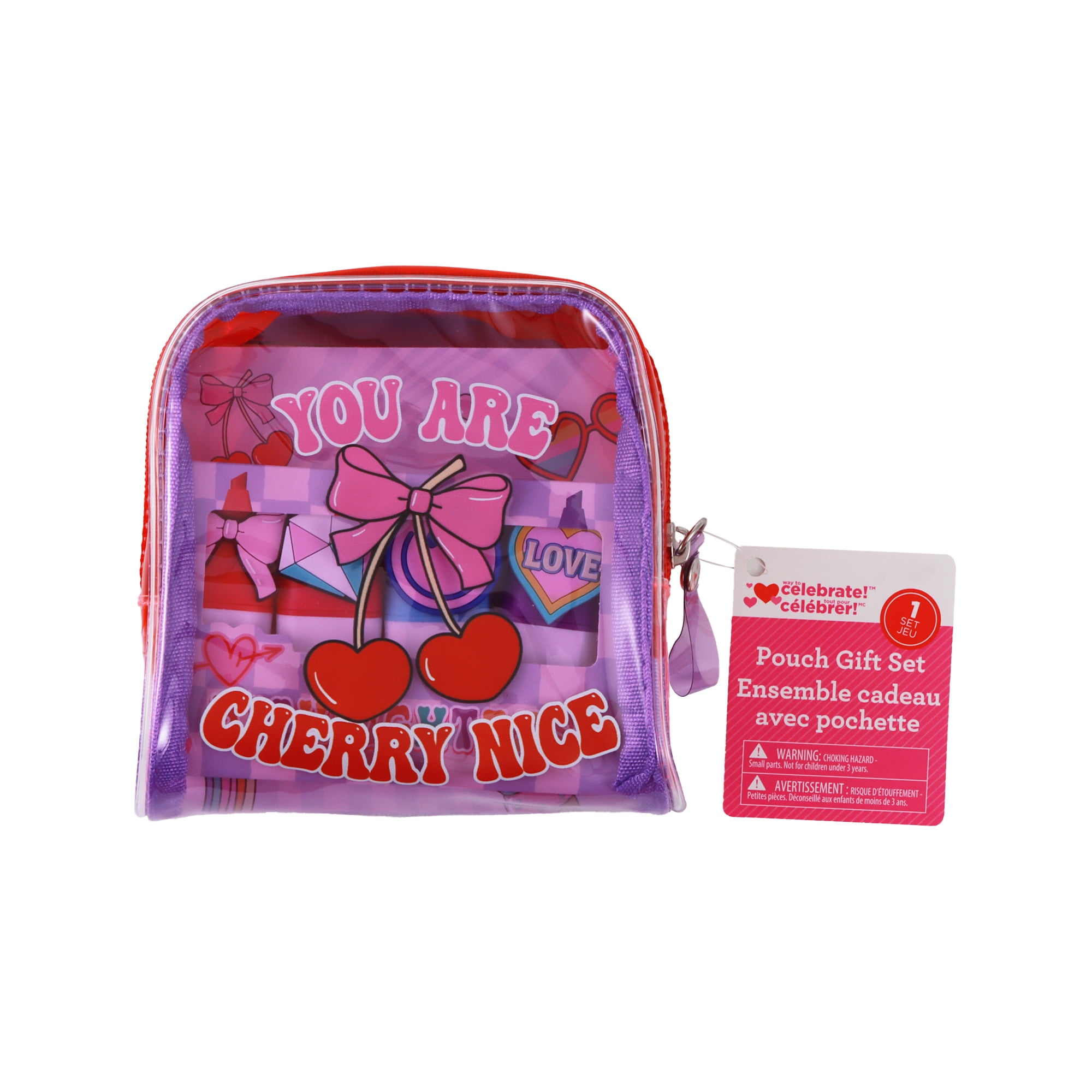 Valentine Pouch Set-Chery, Ages 3+, Way to Celebrate, Multi Color