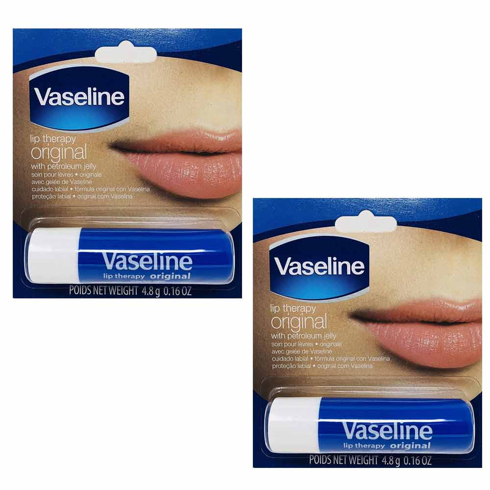 (2 Pack) Vaseline Lip Therapy Original Lip Balm with Petroleum Jelly