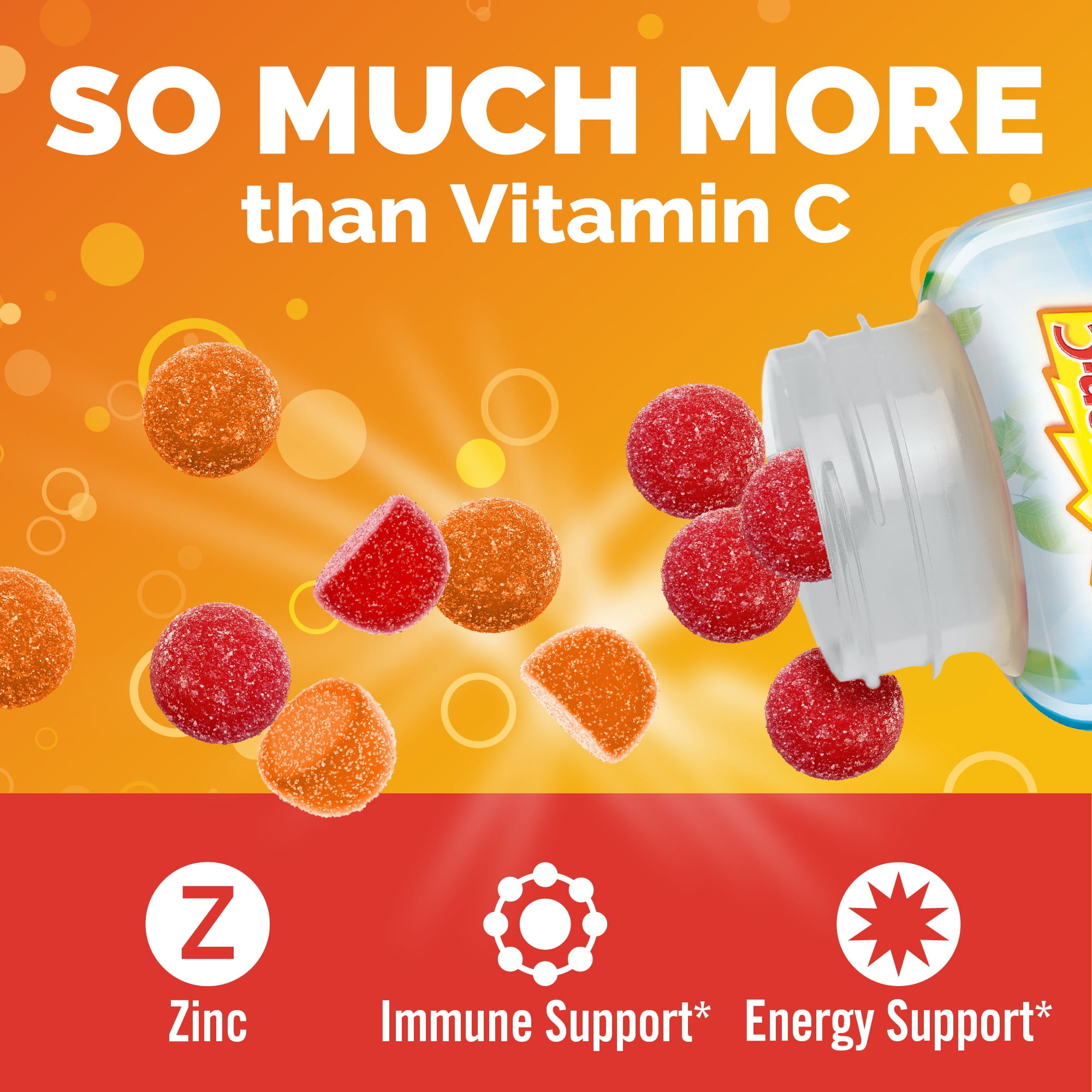 (3 pack) Emergen-C Adult Vitamin C Immunity Supplement Gummies, Fruit Flavors, 45 Ct