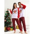 thumbnail image 2 of Pijama a juego de manga larga para hombre y mujer, conjunto de ropa de Navidad, traje de casa con rayas verdes y Rojas, 2 of 4