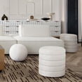 thumbnail image 3 of Helix Round Accent Ottoman in Ivory Boucle fabric by Diamond Sofa, 3 of 5