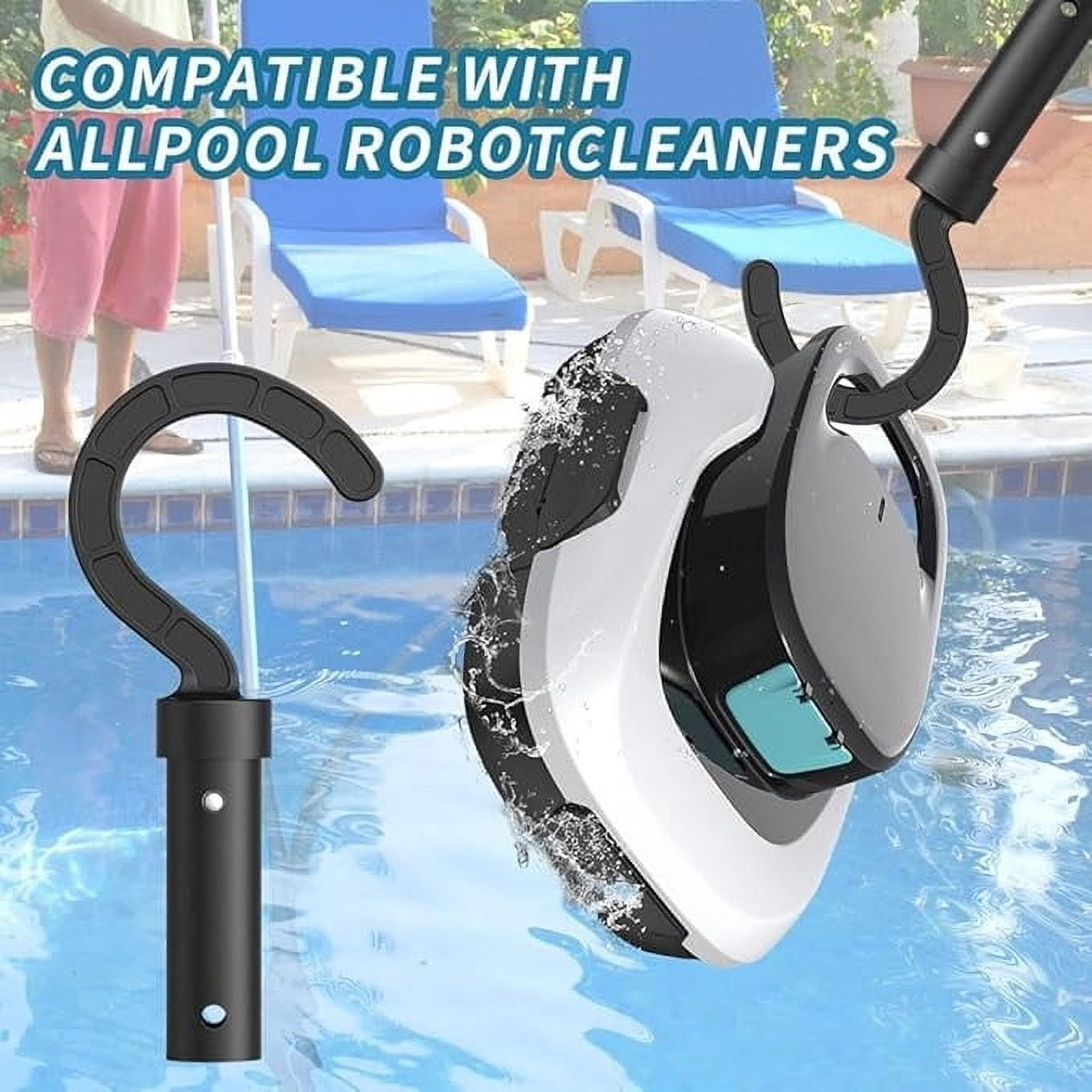 Coollooc Hook for All Robotic Pool Cleaner, 2PCS Pool Accessories Hook, Fits for Use in All Robotic Pool Vacuum Cleaner, Above Ground and Underwater, Attaches to Telescopic Poles