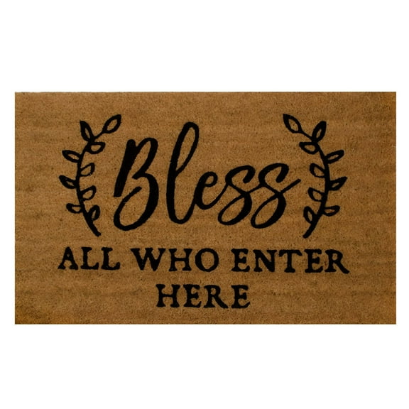 LAMIRO Coconut Shell Fiber Doormat for Front Door,Mat Coir Carpet Welcome Decor Door Front for The Farm-House with Sayings Bathroom Products 1xCarpets