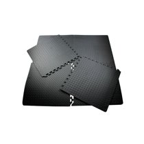 EVA Interlocking, Exercise and Gym Flooring Mat; 6 Piece Mat; Black; Exercise, Fitness, and Workout Mat,10MM