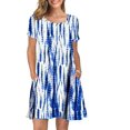 thumbnail image 4 of Vestido de verano para mujer, camiseta floral de playa, vestido sin mangas, bolsillo, casual, suelto, vestido XL, 4 of 4