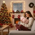 thumbnail image 2 of Moocorvic Fall Pumpkin Shape Pillows, Thanksgiving Decoration Soft Corduroy Throw Pillow for Sofa Couch Bedroom Farmhouse Decor,Pink, 2 of 7