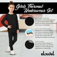 thumbnail image 2 of Elowel Thermal Underwear Set for Girls Kids Thermals Base Layer XL Black, 2 of 7