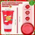 thumbnail image 3 of Vasos navideños de plástico Skylety, 24 unidades, 710 ml, con tapas y pajitas, 3 of 7
