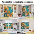 thumbnail image 6 of Orange Leaf Kitchen Curtains 72 Inch Length, Abstract Oil Painting Branch Turquoise Grommet Top Bedroom Living Room Curtains, Light Filtering Cafe Curtain Drapes 2 Panels Set 104''x72'', 6 of 9