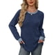 thumbnail image 3 of Camisas de Larga para Mujer, Suéteres, Conjuntos de Otoño, Bloques de Color, Ropa de Invierno, Elegantes, Informales, Suaves. Azul Marino M, 3 of 7