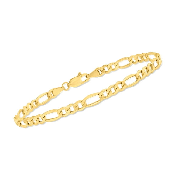 Ross-Simons 4.2mm 14kt Yellow Gold Figaro-Link Bracelet, Women's, Adult