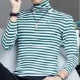 thumbnail image 5 of Camisetas para hombre, ropa coreana de otoño para hombre, camisetas ajustadas a rayas, camisetas de gran tamaño, cuello alto, ajustadas, rojas, de alta calidad, nuevas Y2k A, 5 of 5
