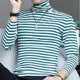thumbnail image 4 of Camisetas para hombre, ropa coreana de otoño para hombre, camisetas ajustadas a rayas, camisetas de gran tamaño, cuello alto, ajustadas, rojas, de alta calidad, nuevas Y2k A, 4 of 4