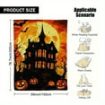 thumbnail image 6 of 1pc Gothic Victorian Mansion Haunted House Throw Blanket - Victorian Gothic House with Bats, Jack-O'-Lanterns & Blood-Red Moon - Ultra-Soft Flannel All-Season Bedspread for Couch, Bed, Office - Spook, 6 of 10