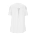 thumbnail image 6 of jobturf Womens Tops Dressy Casual Pleated Front V&nbsp;Neck Henley Shirts Loose Fit Summer Basic Tees Work Short Sleeve Blouses S-XXL, 6 of 9