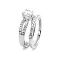 thumbnail image 4 of 1.25 Ct Round Cut AAA Cz Stainless Steel Wedding Ring Band Set Women's Size 8, 4 of 5