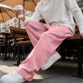 thumbnail image 6 of Dwellite Wide Leg Baggy Sweatpants Men Elastic Waist Casual Lounge Pants Drawstring Joggers Pants with Pockets Pink L, 6 of 8