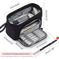 thumbnail image 2 of Large Capacity Pencil Bag Handheld Pen Bag Cosmetic Portable Gift for Office School,Black, 2 of 7