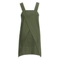thumbnail image 4 of Womens Dresses Casual Cotton Linen Pinafore Square Cross Apron Garden Work Pinafore Dress, 4 of 7