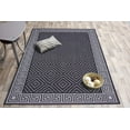 thumbnail image 2 of Contemporary Geometric Rug - 7 ft. 10 in. x 10 ft., Black, Indoor/Outdoor Bordered Rug, Fade Resistant, Water Proof Rug | Decorative Area Rugs, 2 of 8
