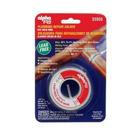 

1pk Alpha 33955 Lead-Free Non Electrical Solid Wire Solder 3 Oz