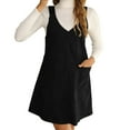 thumbnail image 3 of lcziwo Today's Sales, Mini Dress for Women 2025 Sleeveless V Neck Tank Dress Solid Casual One Piece A Line Rompers Dresses with Pockets Vacation Outfits Black XXL, 3 of 5