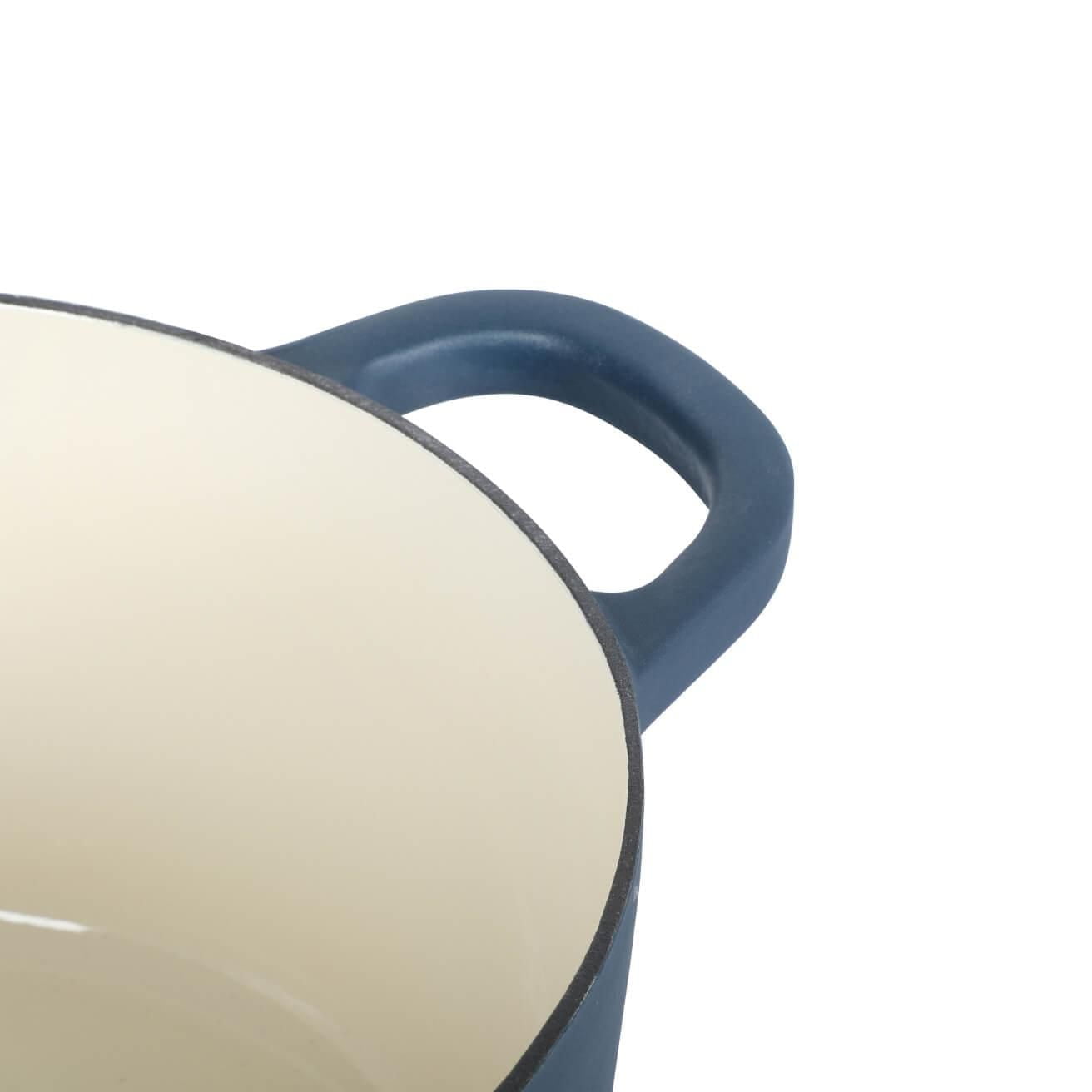 Crock-Pot Artisan 7 Qt Enameled Cast Iron Dutch Oven W/ Lid, Matte Navy, Round