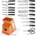 thumbnail image 2 of MOSFIATA Knife Set-21Pcs Kitchen Knife Set with Detachable Knife Holder & Sharpener, German High Carbon Stainless Steel Chef Knife Set with Handle Colored Wood, 2 of 7
