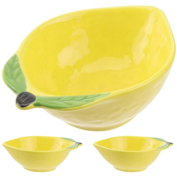 RENACLIPY Yellow Ceramic Condiment Bowls Set of 3 for Kitchen Serving and Dining Table Use
