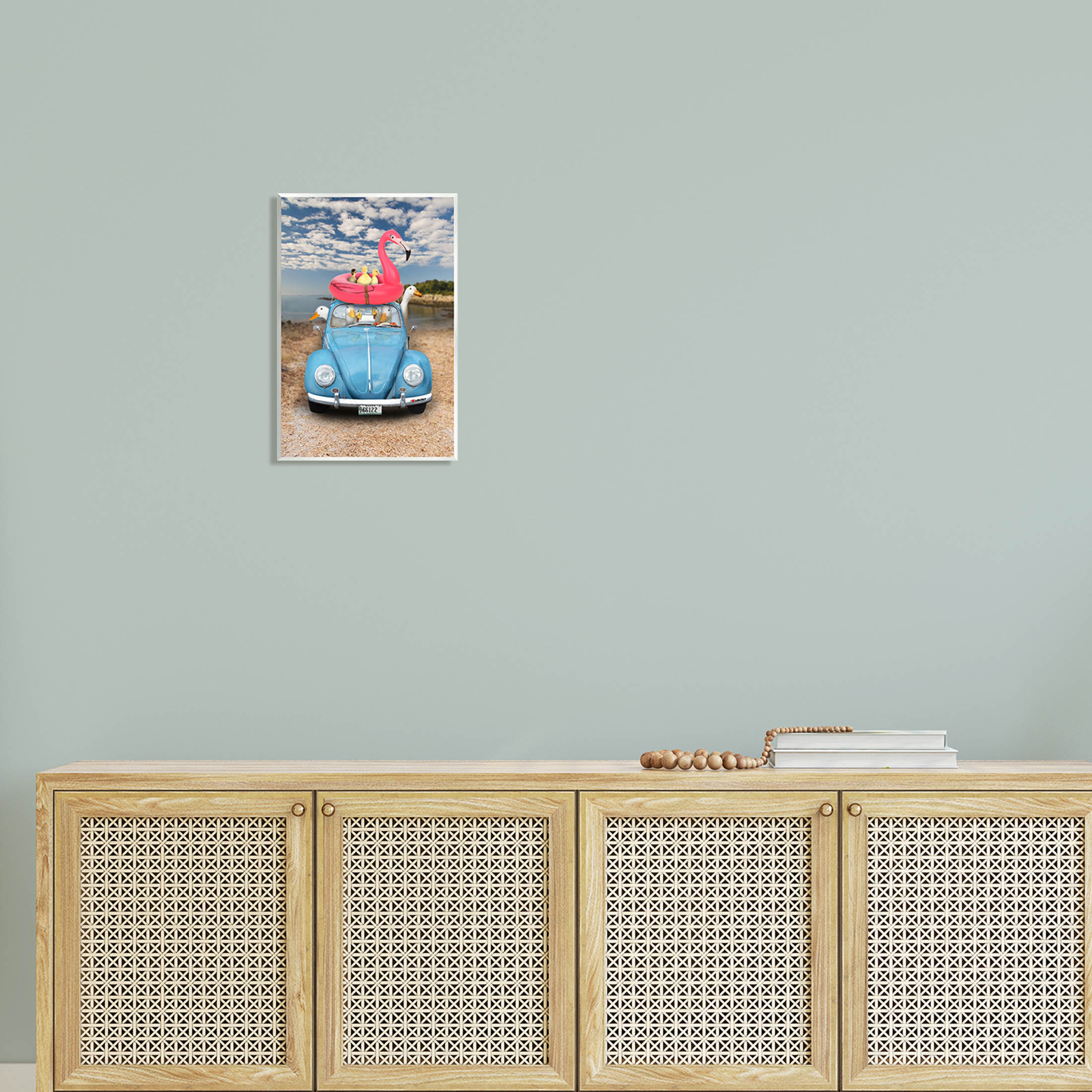 Funny Summer Beach Vacation Geese Animals & Insects Graphic Art Unframed Art Print Wall Art