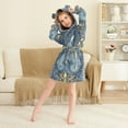 thumbnail image 3 of FORMRS Niños Bathrobe Unisex Hooded Robe Soft Plush Pajamas Sleepwear, Size 10-12T, Yellow Forest Pattern, 3 of 7