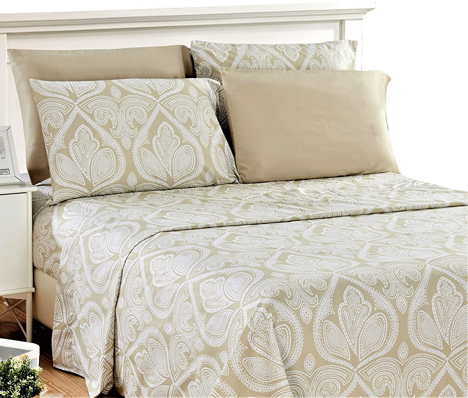 Deep Pocket King Sheets by Lux Decor Collection in Ivory Color