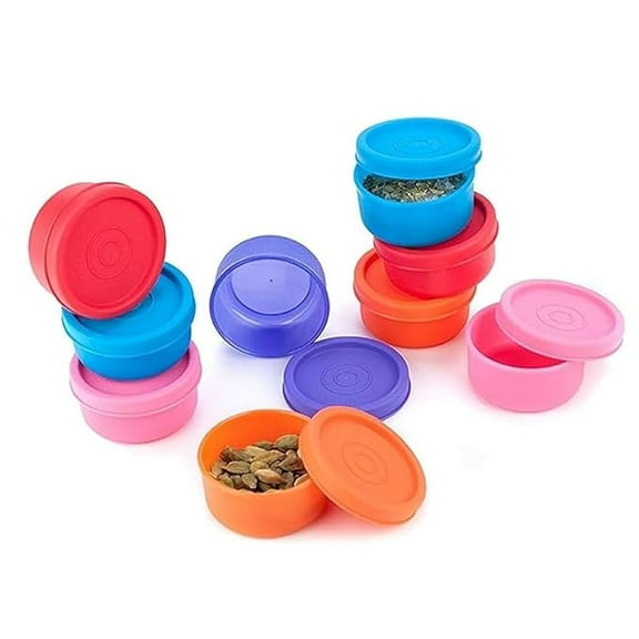Signoraware Nano Round Small Plastic Container Set (40ml Each | Set of 9 | Multicolour)