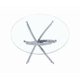 thumbnail image 2 of Diva Glass Star Dining Table, Round 36" with Tempered Glass Top and Silver Base – Featuring a Unique Star-Inspired Base Design, Perfectly Sized for 4 People to Add a Touch of Modern Elegance to Any Di, 2 of 4