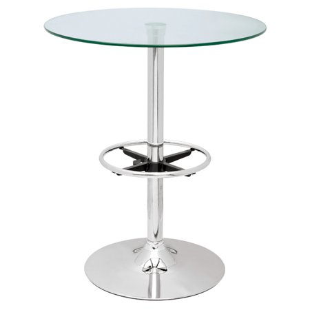- Chintaly Modern Round Glass Top Pub Table